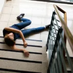 Slip and fall accident on stairs